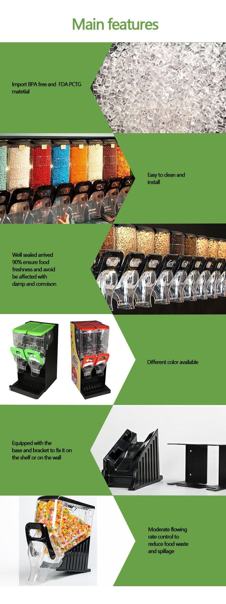 Plastic FDA Approval Food Dispenser Gravity Bins Nut Dispenser