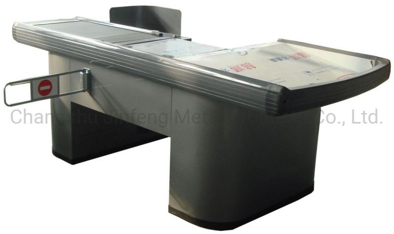 Cashier Counter Supermarket Checkout Store Checkout Counter with Conveyor Belt Jf-Cc-065