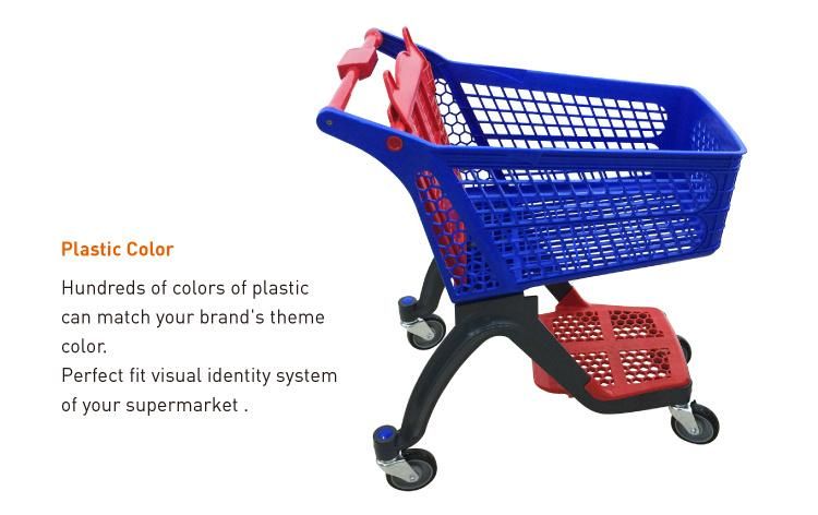 Supermarket Push Cart Retail Grocery All-Plastic Shopping Trolley