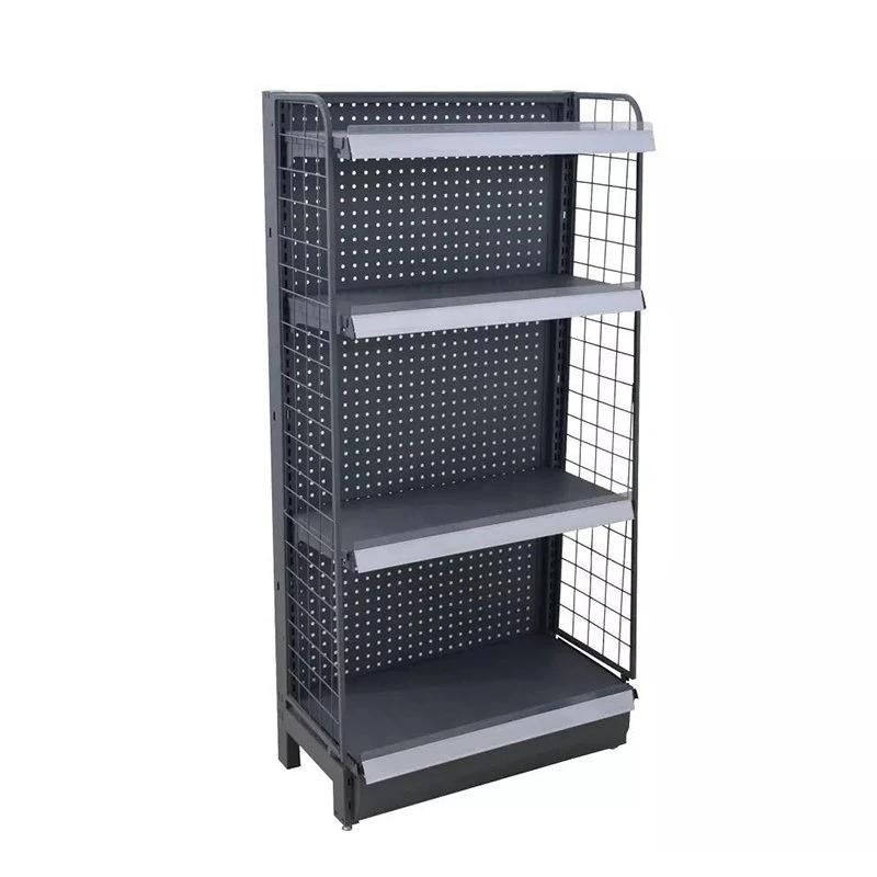 China Modern Portable Black Gondola Heavy Metal Island Supermarket Shelves for Sale