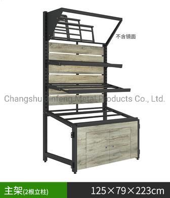 Supermarket Convenience Store Shelf Steel-Wood Multi-Layer Display Rack