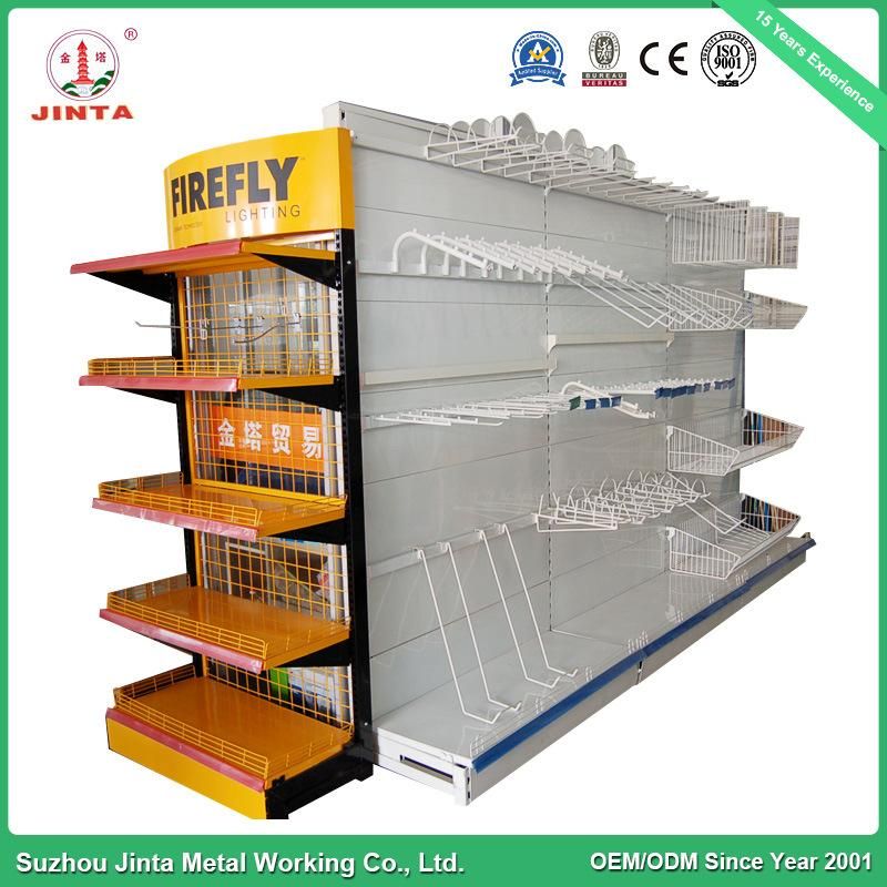 Single Sided Supermarket Hypermarket Metal Shelf with Ce Certification