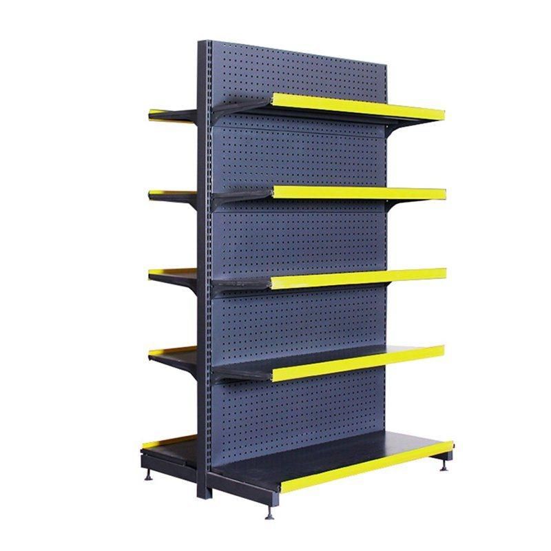 Convenience Supermarket Customized Metal Supermarket Gondola Display Shelf