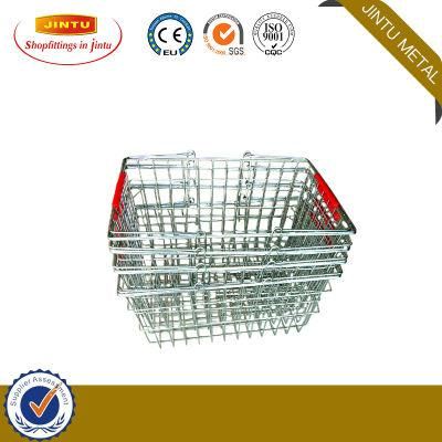 Zinc or Chromed Retail Store Wire Mesh Metal Shopping Basket