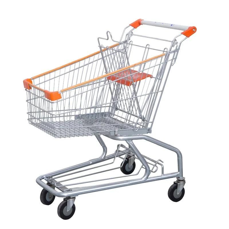 Hot Selling Store Hand Push Cart Metal Shopping Trolley for Supermarket