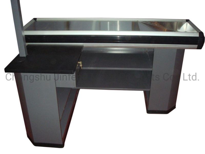 Supermarket Express Checkout Counter Cashier Desk with Light Box