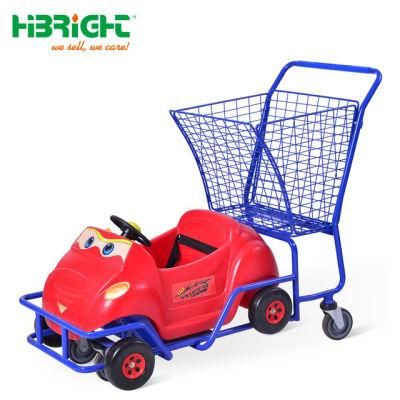 Supermarket Popular Kids Shopping Cart with Toy Car for Children