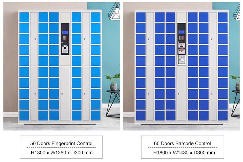 Multi Door Smart Phone Storage Cabinets Infrared Bar Code Unlock