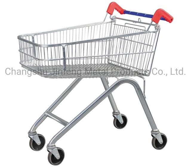 Supermarket Equipment Metal Shopping Carts Trolleys with Wheels Jf-T-007