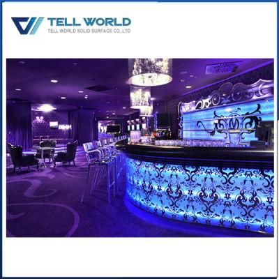 Unique Design Acrylic Solid Surface Nightclub Wine Bar Counter