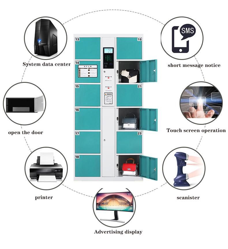 24 Door Automated Steel Storage Locker Face Recognition Cabinet