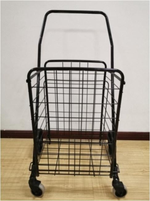 73L Large Volume Iron Portable Folding Shopping Trolley Four Wheels