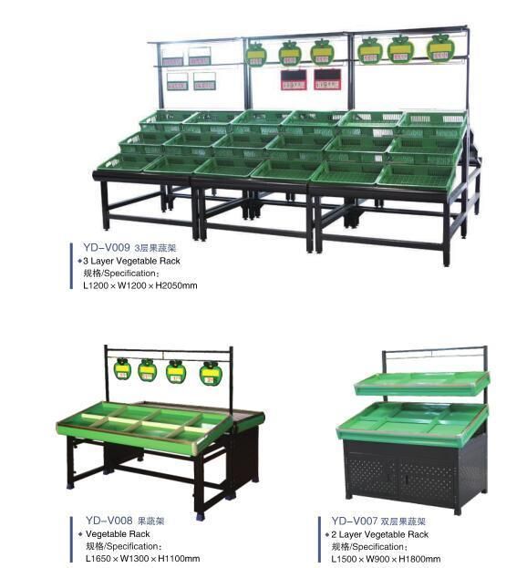 Power Coated 3 Layer Fruit&Vegetable Display Shelf Rack