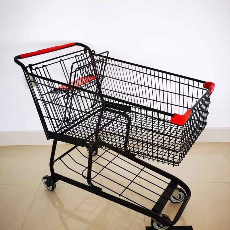 Four Wheels Shopping Trolley Shopping Cart with Child Seats