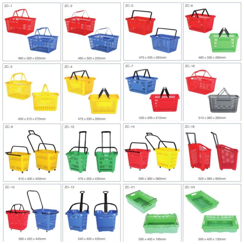 Durable Luxury Two Handle Basket Supermarket Equipment 28L