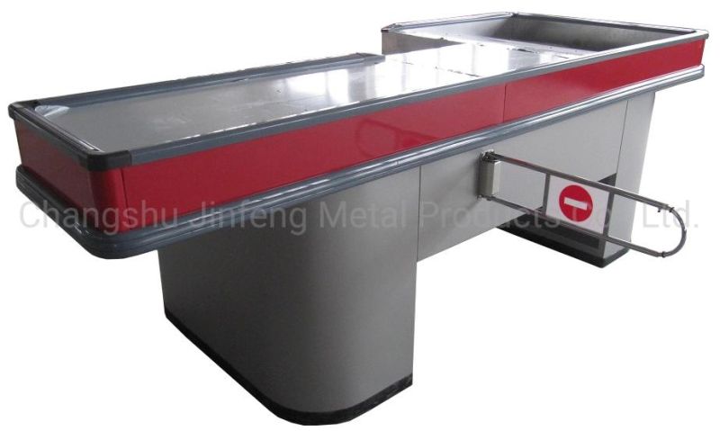 Supermarket Standard Checkout Counter Metal Cashier Desk