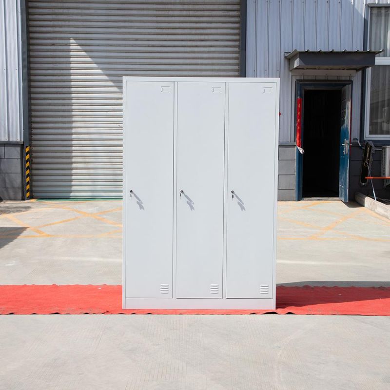 Factory Hotel Sell 3 Doors Steel Cabinet Steel Staff Sports Locker