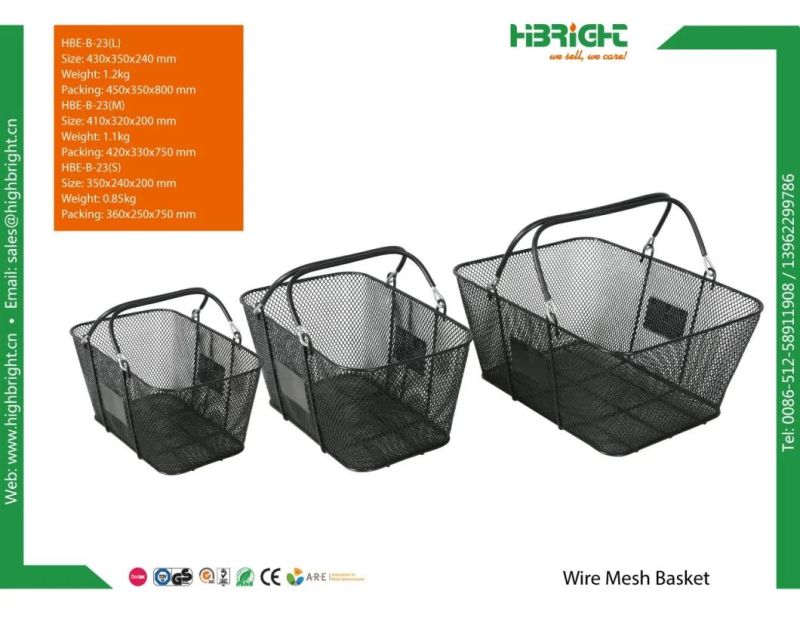 Shopping Chrome Wire Mesh Basket with Double Handle