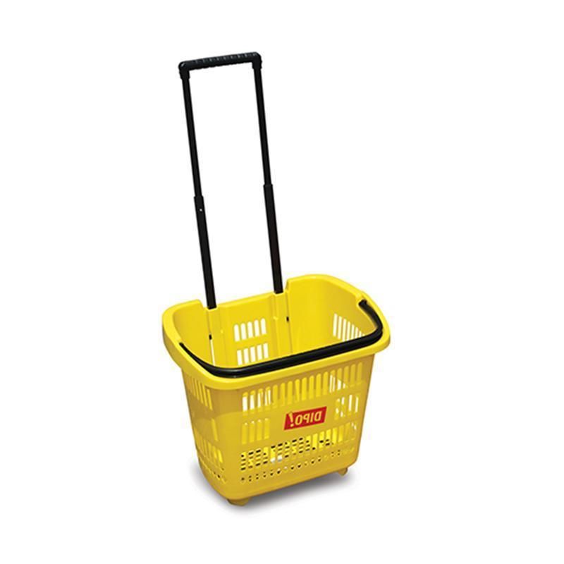 Popular Grocery Store High-End Supermarket Shopping Basket Rolling Plastic Basket for Sale