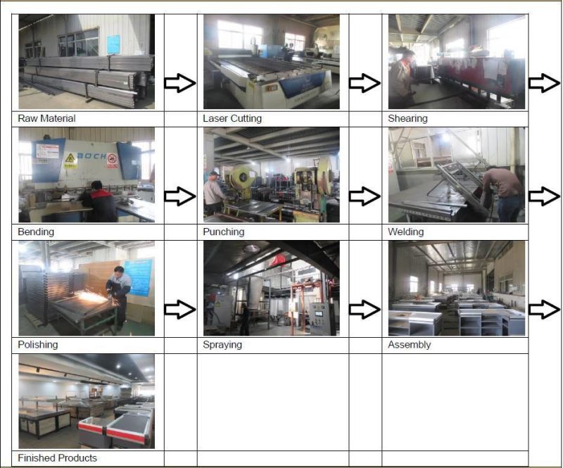 Supermarket Checkout Counter Cashier Desk with Conveyor Belt Jf-Cc-078