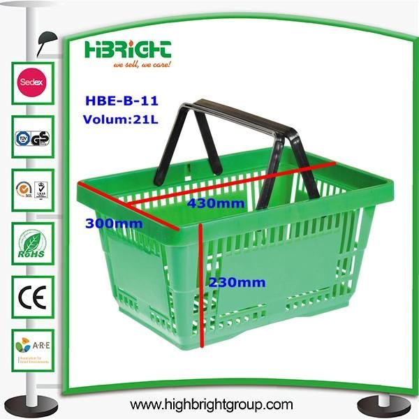 Single Handle Plastic Shopping Basket for Supermarket