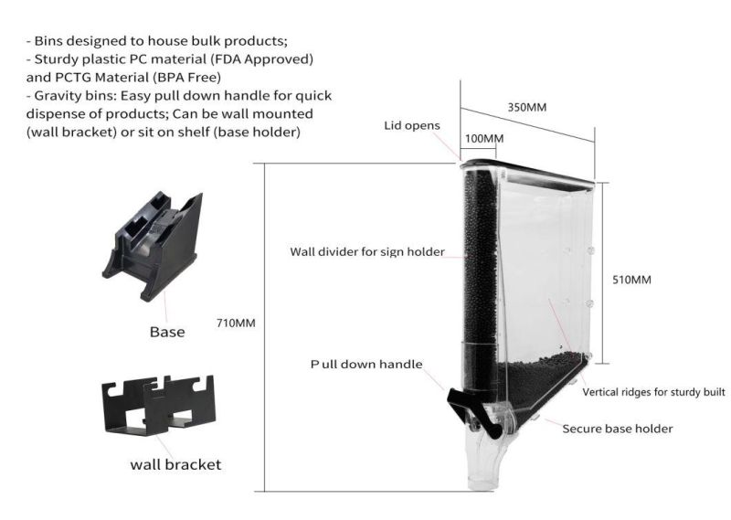 Ecobox Popular Bulk Food Bin Gravity Dispenser