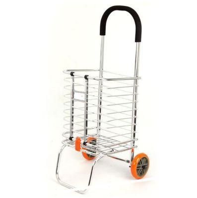 Factory Discount Two Wheels Aluminum Folding Laundry Cart Grocery Shopping Utility Trolleys