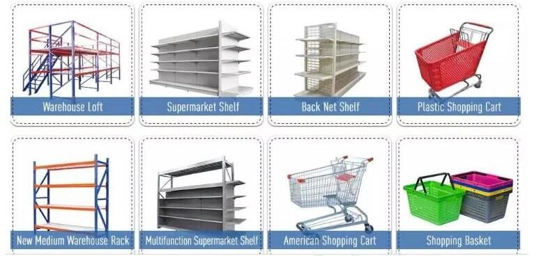 Double Sides Wire Basket Display Rack General Store Supermarket Shelves