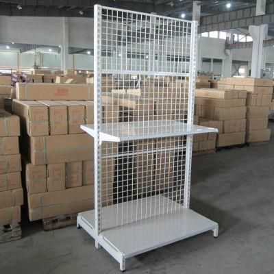 Wire Mesh Back Board Gondola Supermarket Metal Shelf