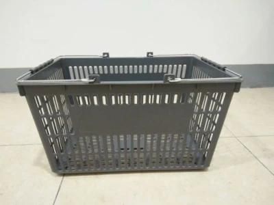 Large Hollow Electroplating Handle Flat Hand Basket for Supermarket Shopping