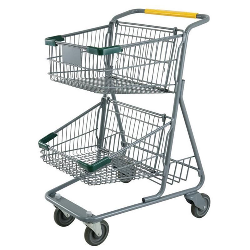 Wholesale 2-Layer Shopping Trolley Double Basket Trolley