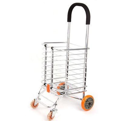 China Manufacturer Aluminum Folding Shopping Basket Utility Cart for Grocery Shopping