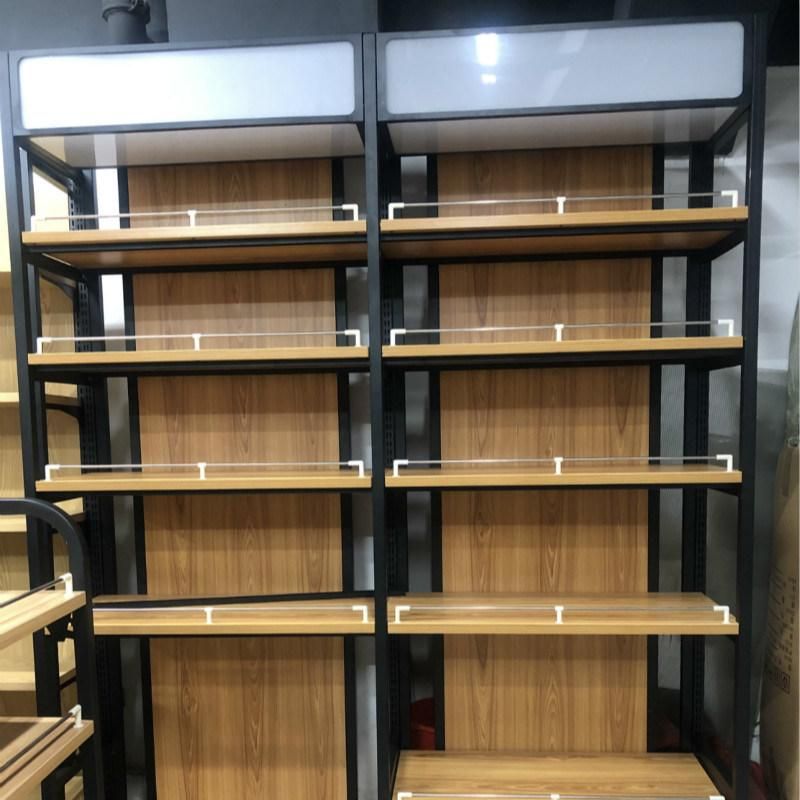 Adjustable Store Gondola Wooden Style Supermarket Shelves