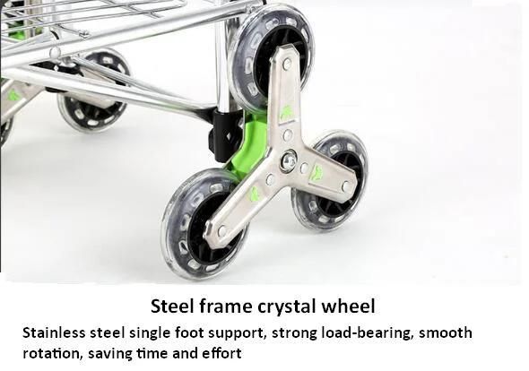 China Factory Cheap Aluminum Folding Shopping Cart Trolley Bag with Stair Climbing Wheels