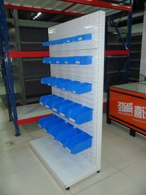 Single Sided Display Shelf with Plastic Storage Bins