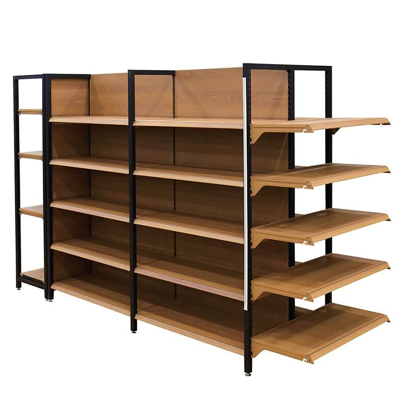 Modern Adjustable Goods Wood Color Four-Post Shelf Rack