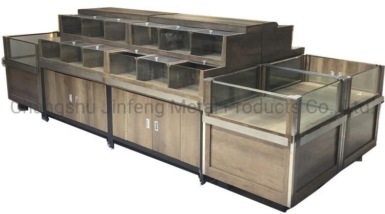 Store Display Shelf Wooden Display Rack for Bulk Food