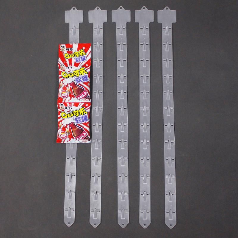 PP Display Clip Strip with 12 Hooks for Supermarket Shelf