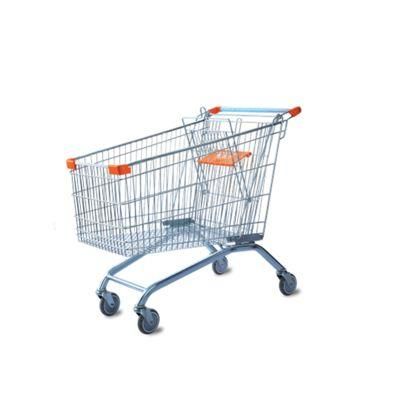 210L European Style Grocery Store Steel Supermarket Trolley