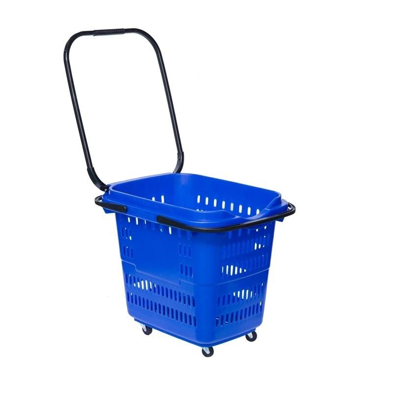 Good Quality Plastic Supermarket Trolley Wheels Large Hand Shopping Basket