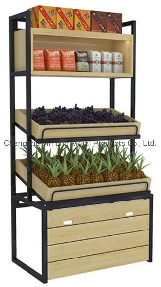 Supermarket Shelf Wooden Vegetable Rack Fruit Shelf