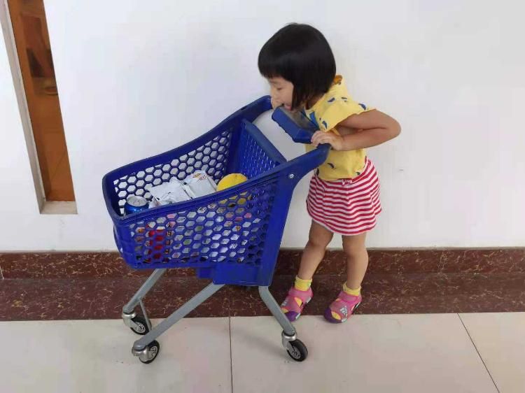 Metal and Plastic Kids Shopping Trolley Cart for Supermarket