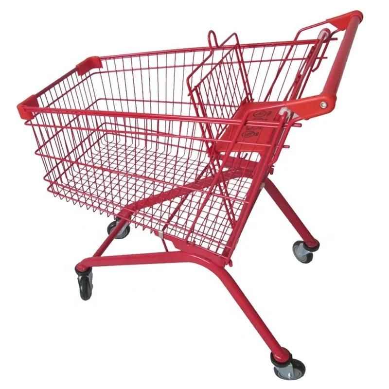 European Style Supermarket 4 Wheels Push Shopping Cart Trolley