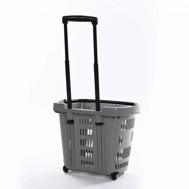 Shopping Basket Plastic Baskets with Handles Handbasket Grocery Trolley