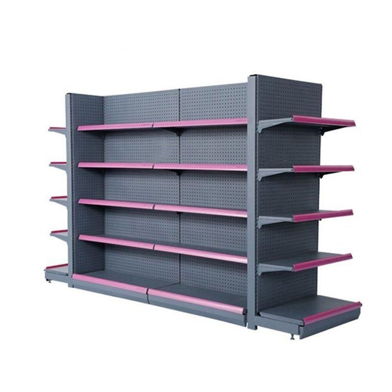 China Factory Supplied Top Quality Supermarket Shelves Metal Double Sided Display Rack Supermarket Display