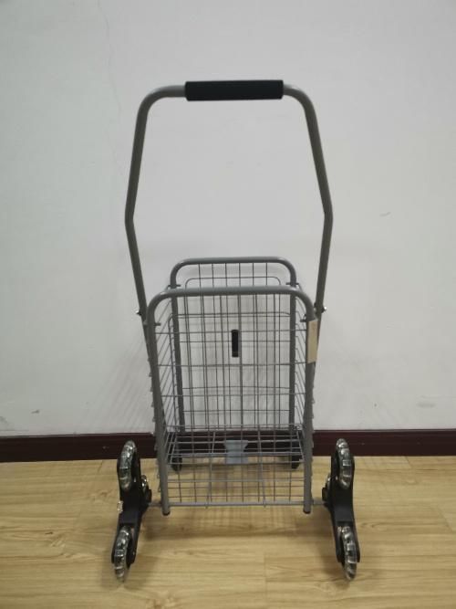 Factory Foldable Shopping Trolley with Wheels Supermarket Shopping Go Cart