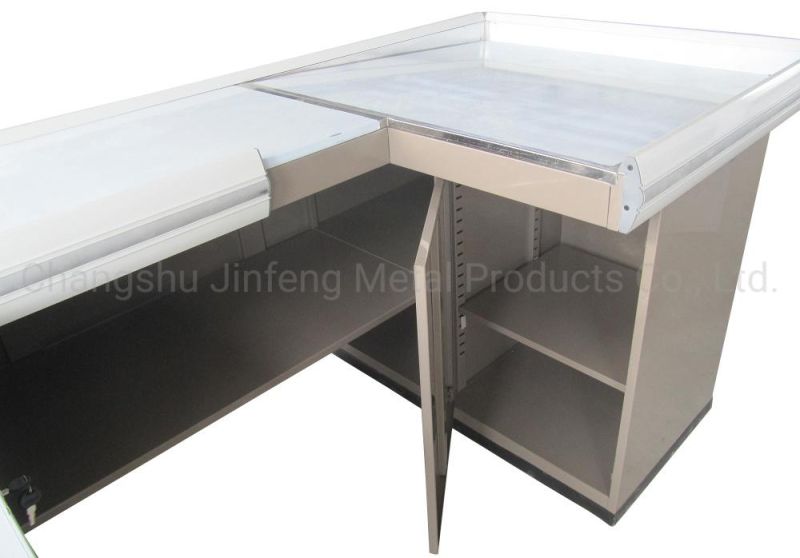 Supermarket Cashier Desk Store Fixture Metal Checkout Counter Jf-Cc-060