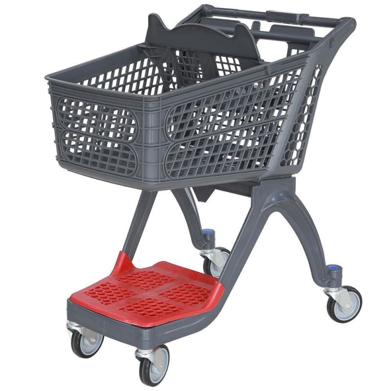 China Supplier Supermarket Cart High Grade Palstic Shopping Trolley