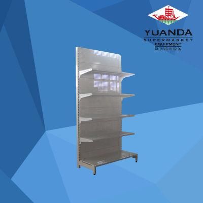 Single Sided Hole Back Board Metal Gondola Supermarket Shelf