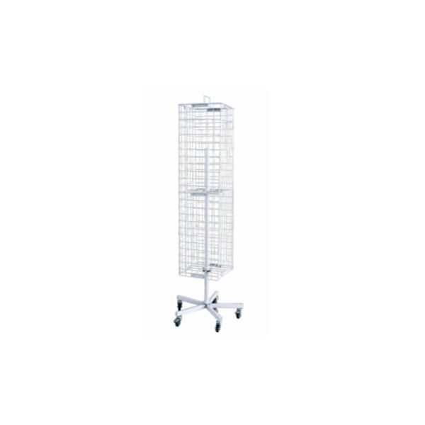 Movable Three Layer Wire Basket Display Rack Single Post Display Rack